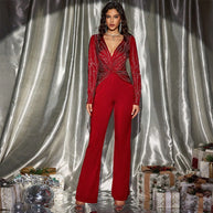 Damen Glamouröser Jumpsuit mit funkelnden Akzenten WW