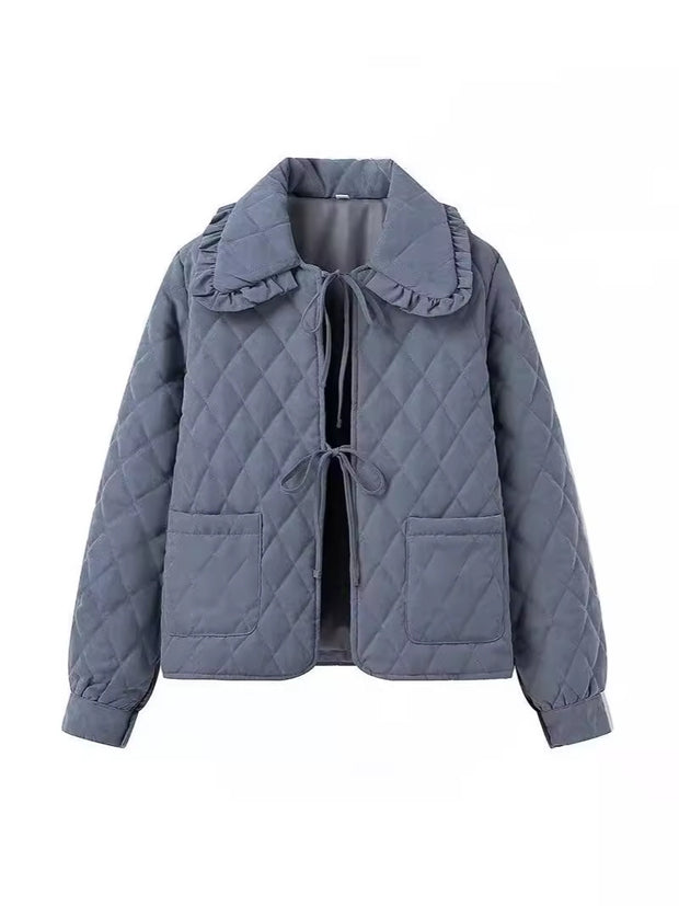 Damen Steppjacke mit großem Kragen und praktischen Taschen WW