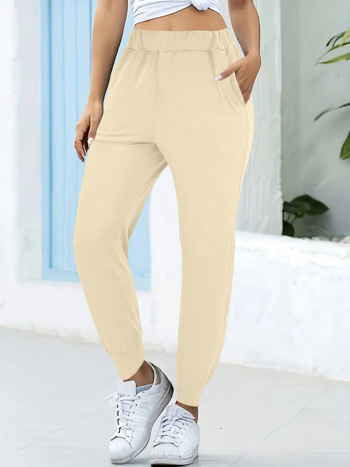 Damen bequeme Jogginghose mit elastischem Bund und praktischen Seitentaschen W&W Mode