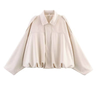 Damen Oversized Wildleder Utility Jacke WW