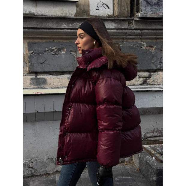 Damen Steppjacke mit glänzender Oberflächenstruktur WW