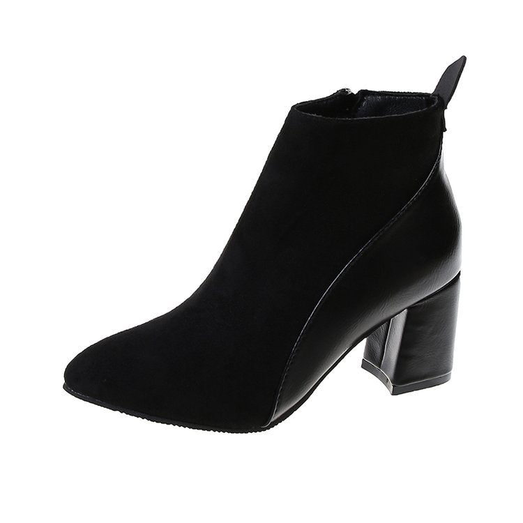 Damen modische und elegante Ankle-Boots mit trendigem Blockabsatz W&W Mode