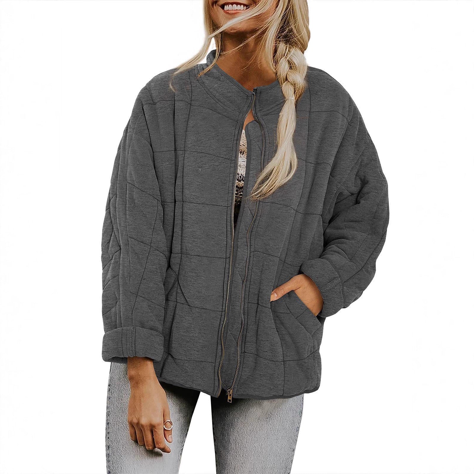 Damen Steppjacke mit hochschließendem Kragen und praktischen Tasche WW