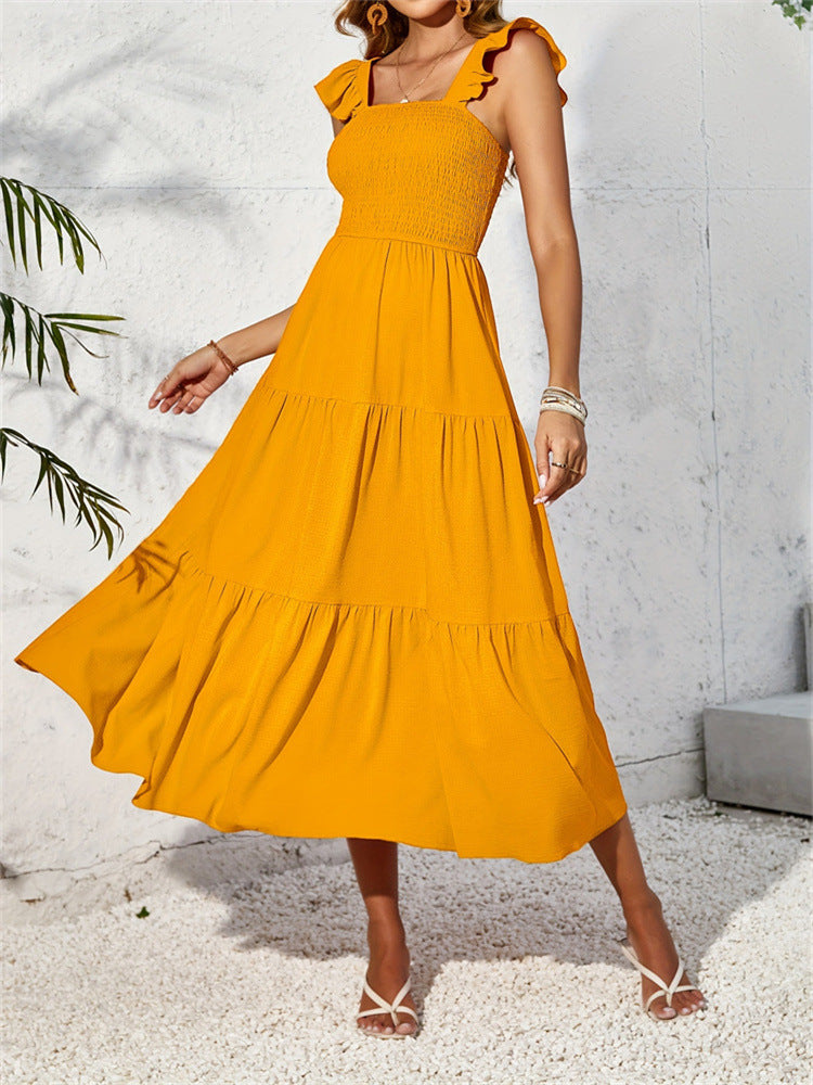 Damen Sommerliches Maxikleid mit zauberhaften Rüschendetails W&W Mode