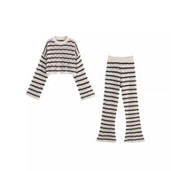 Damen Strick-Leggings mit breitem Bund und einzigartigem Muster WW