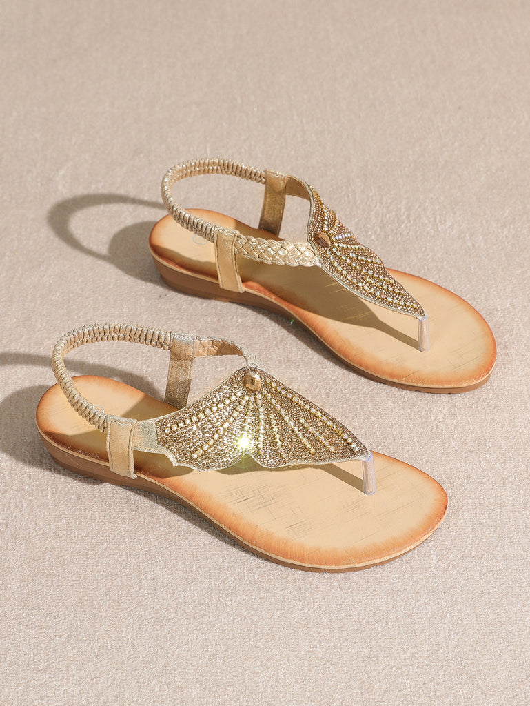 Damen Glitzernde Sandalen mit elegantem Zehentrenner WW