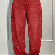 Femme Designer High-Waist-Jeans mit himmlischen Verzierungen WW