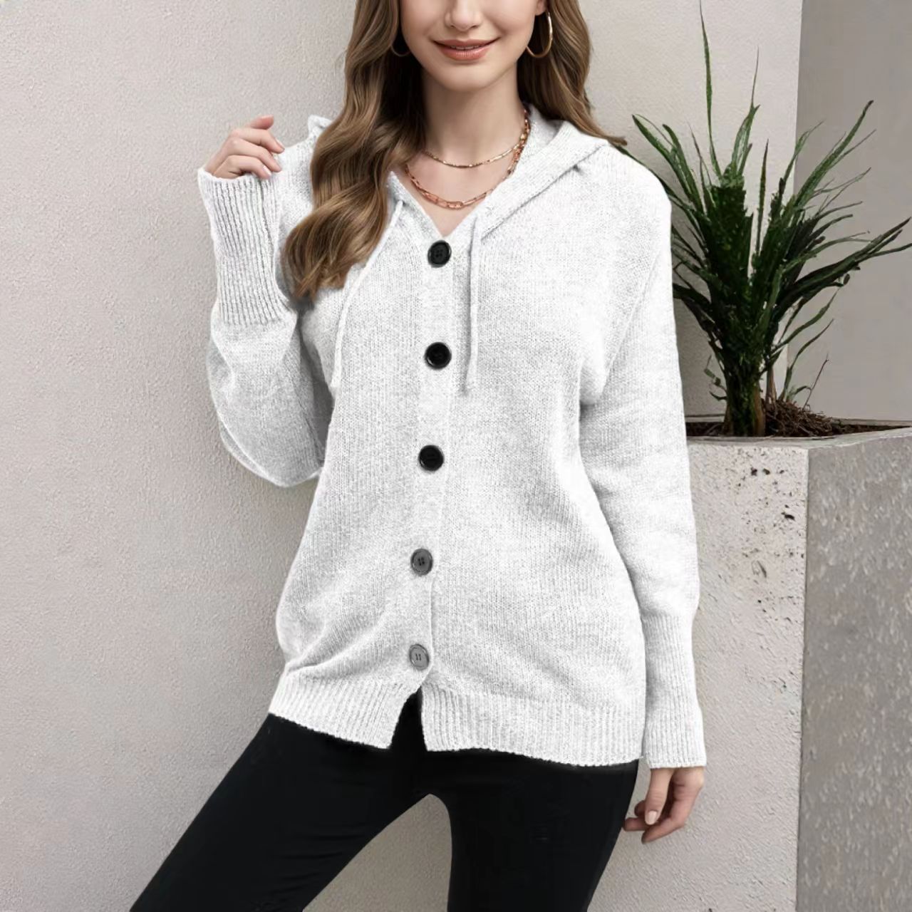 MIA™ - Strickjacke mit Kapuze und Kordelzug