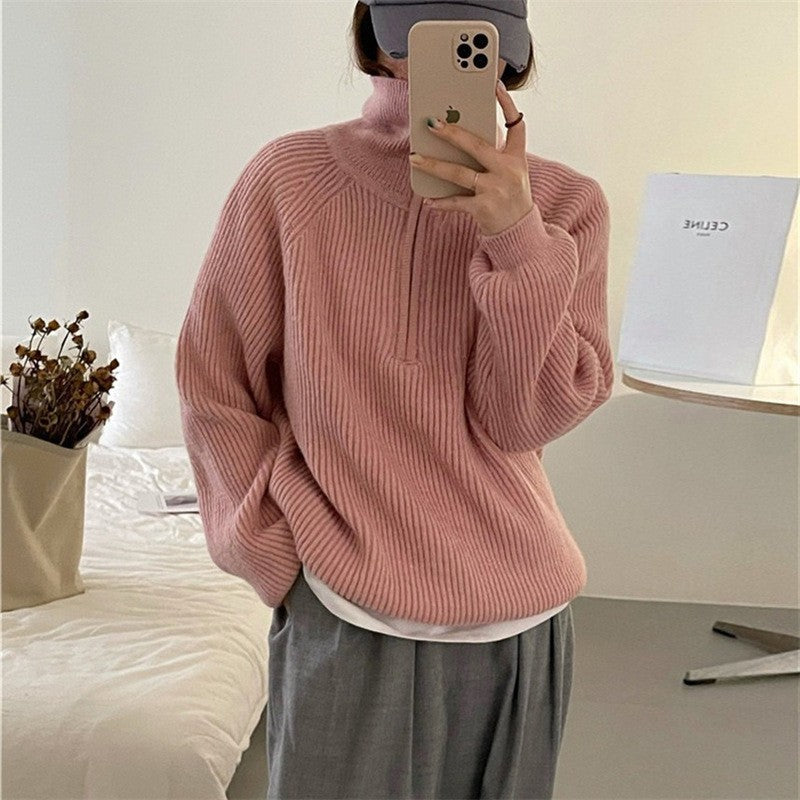 Damen kuscheliger Hoodie mit hochschließendem Reißverschluss WW
