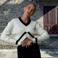 Damen Strick-Crop-Top mit modischem Zopfmuster WW