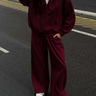 Damen sportlicher Hoodie mit weitem Schnitt und bequemen Jogginghosen WW