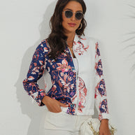 Damen sportliche Bomberjacke mit tierischem Print WW