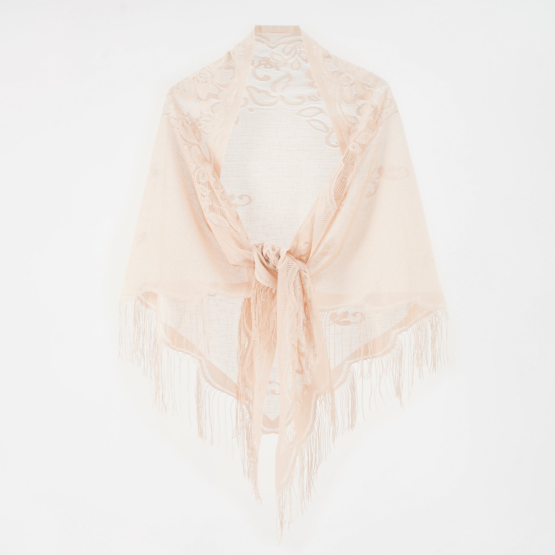 Damen Eleganter Chiffon-Schal mit kunstvollen Fransen WW