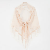 Damen Eleganter Chiffon-Schal mit kunstvollen Fransen WW