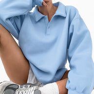 Damen Sportlicher Pullover mit hochwertigem Kragen und lässigem Schnitt WW