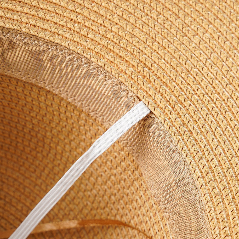 Damen Eleganter Sonnenhut mit breiter Krempe und stilvollem Satinband WW