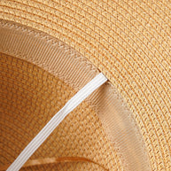 Damen Eleganter Sonnenhut mit breiter Krempe und stilvollem Satinband WW