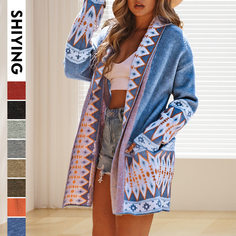 Damen Cardigan mit kunstvollem Muster und weichem Material WW