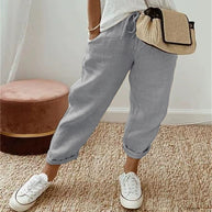 Damen Bequeme und lässige Chino-Hose mit elastischem Bund WW