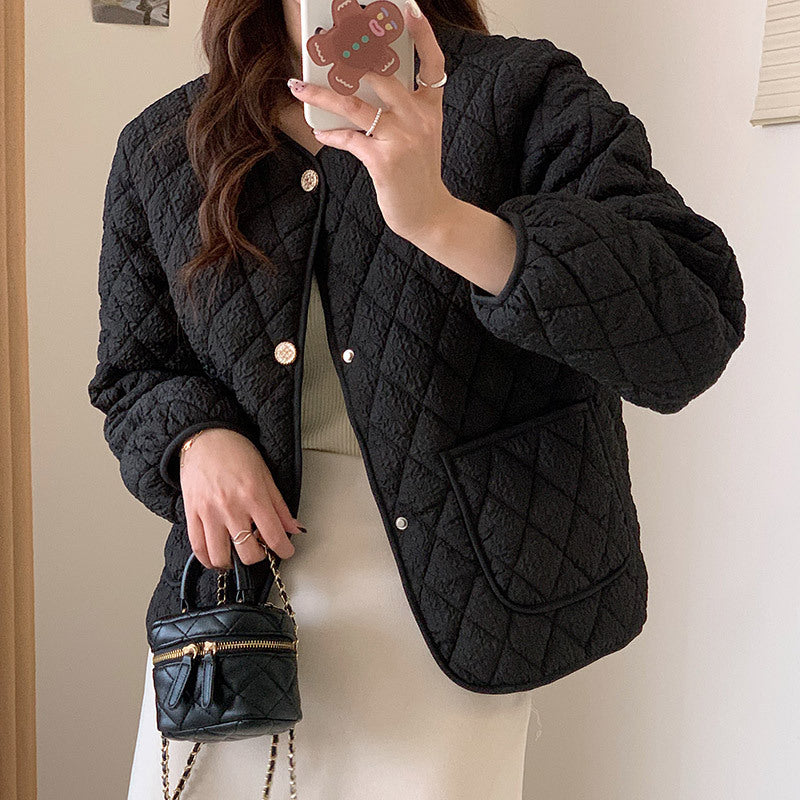 Damen Steppjacke mit praktischem Knopfverschluss und seitlichen Taschen WW