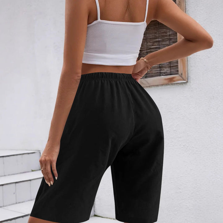 Damen sportive Bermuda-Shorts mit elastischem Bund und verstellbarem Kordelzug W&W Mode
