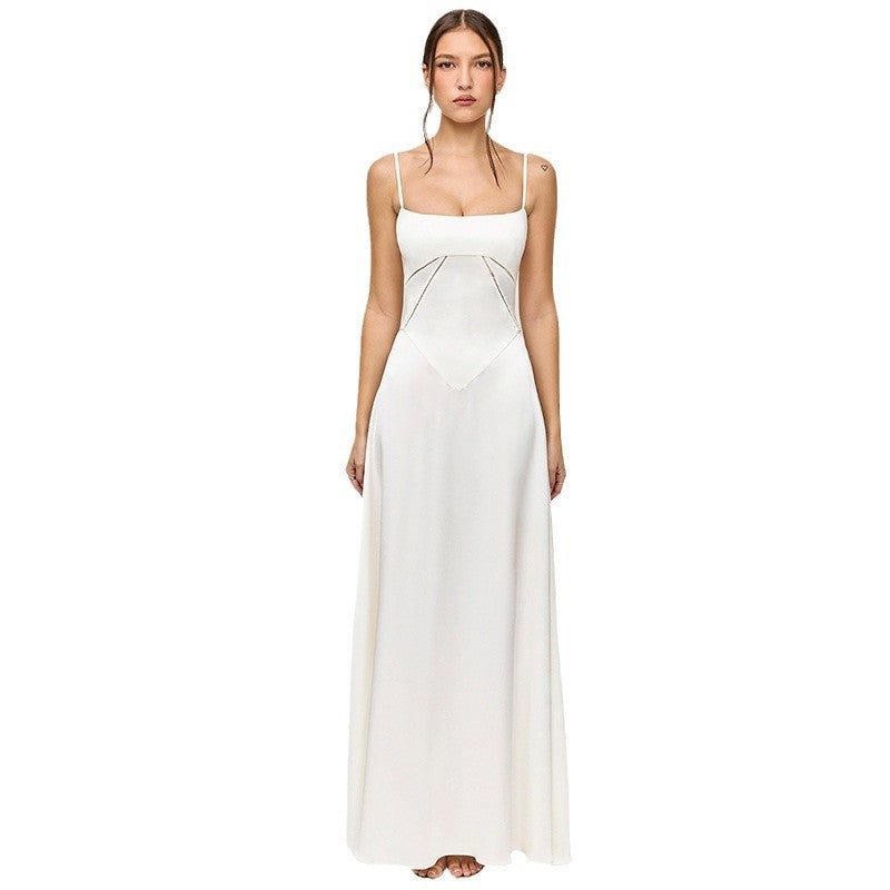 Damen Abendkleid mit figurbetontem Schnitt und elegantem Satin-Finish WW
