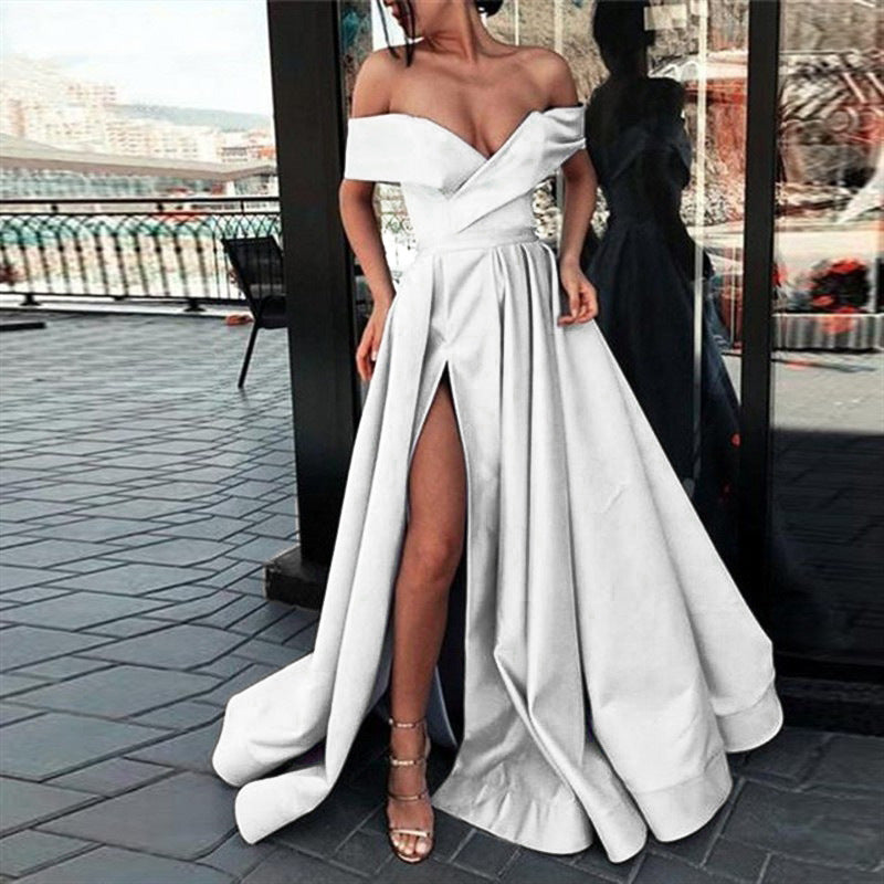 WOLFF | eBay Satin Mehrfarbiges Tiefes V-Ausschnitt Kleid