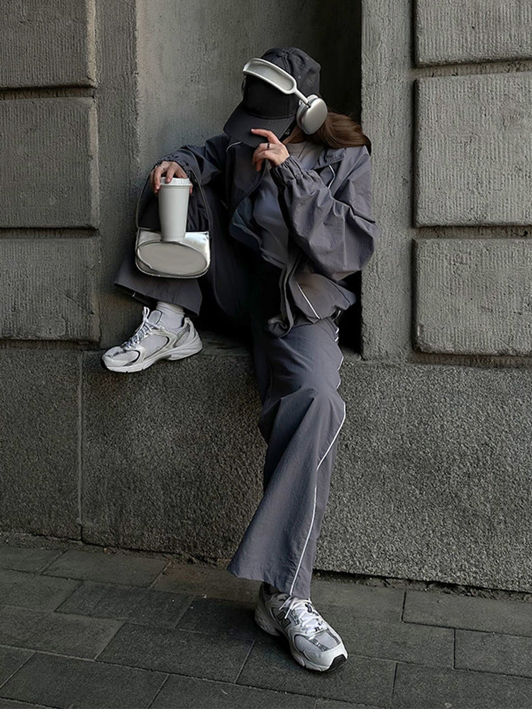 Damen sportliche Overalls mit weiten Beinen und elastischen Bündchen WW