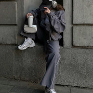 Damen sportliche Overalls mit weiten Beinen und elastischen Bündchen WW