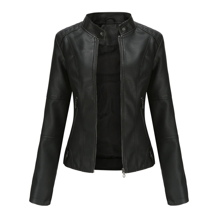 W&W Mode - Damen schlichte Kunstlederjacke für einen kantigen Look
