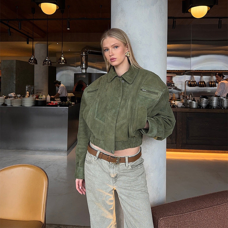 Damen Snacklederjacke mit lässigem Schnitt WW