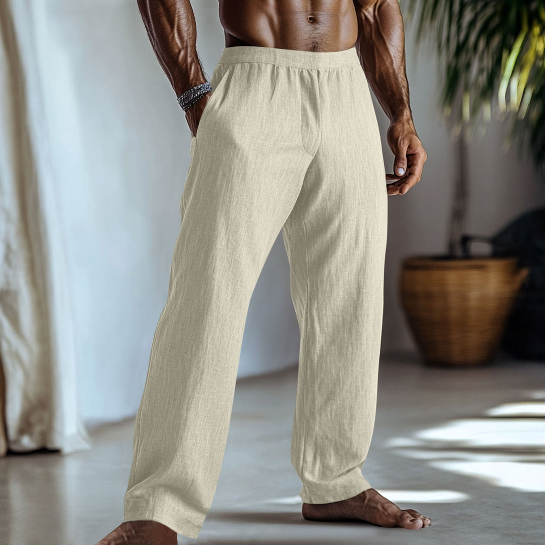 Herren Leichte Sommerhose aus atmungsaktivem Leinen W&W Mode