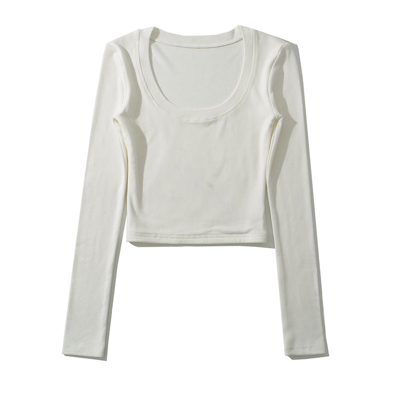 Damen Crop-Top mit weitem Rundhalsausschnitt aus atmungsaktivem Material WW