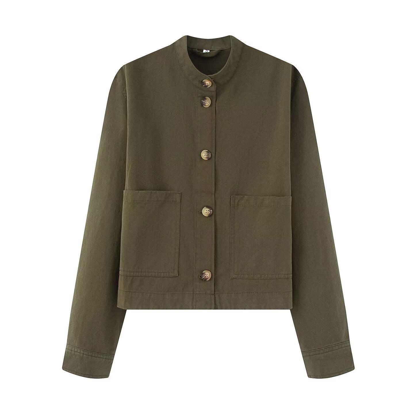 Damen Baumwolljacke mit Knopfleiste und praktischen Taschen WW