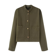 Damen Baumwolljacke mit Knopfleiste und praktischen Taschen WW