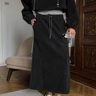 Damen Bequemer und eleganter Midirock mit elastischem Bund WW