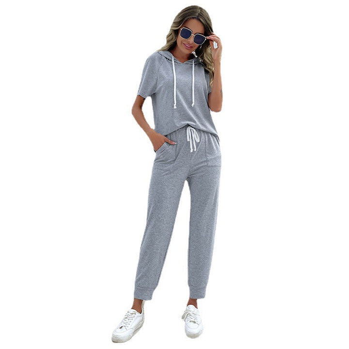 Damen Jumpsuit mit bequemem Kordelzug und lässigem Kurzarmdesign W&W Mode