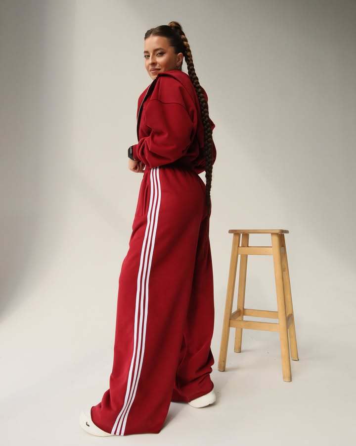 Damen Sportliches Loungewear-Set mit cropped Jacke und bequemen Jogginghosen WW