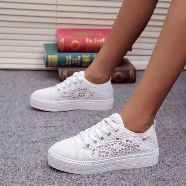 WW | Sneakers für Damen aus Spitze mit Plattform – Eleganter und Atmungsaktiver Stil