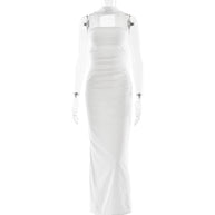Damen Elegantes und figurbetontes Maxikleid mit transparenten Ärmeln W&W