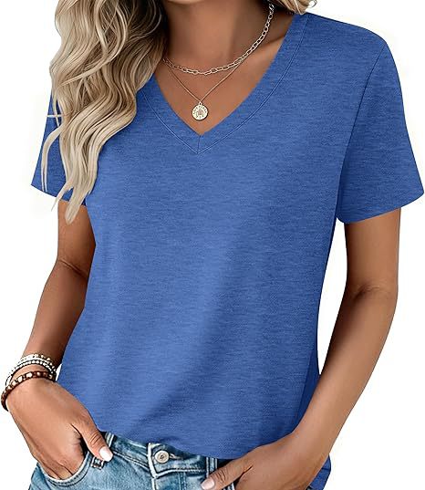 Damen Basic T-Shirt mit rundem Ausschnitt und Kurzarm W&W Mode