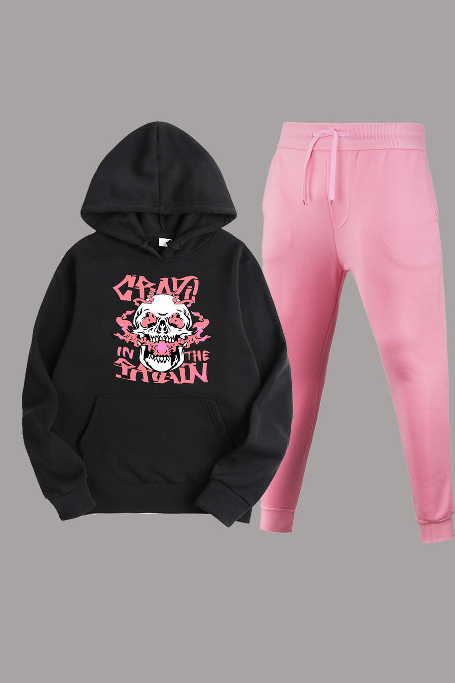 Damen sportliches Hoodie mit kreativen Grafiken und lässigen Jogginghosen WW
