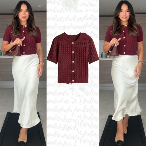 Damen Elegante Kurzarm-Strickjacke W&W