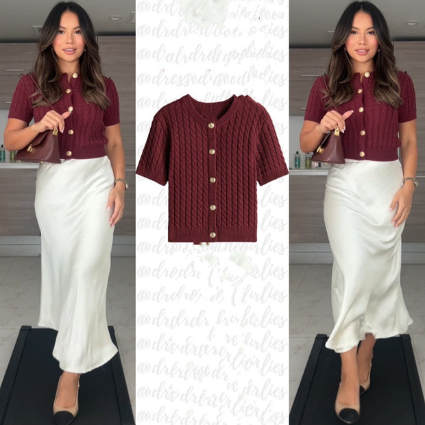 Damen Elegante Kurzarm-Strickjacke W&W