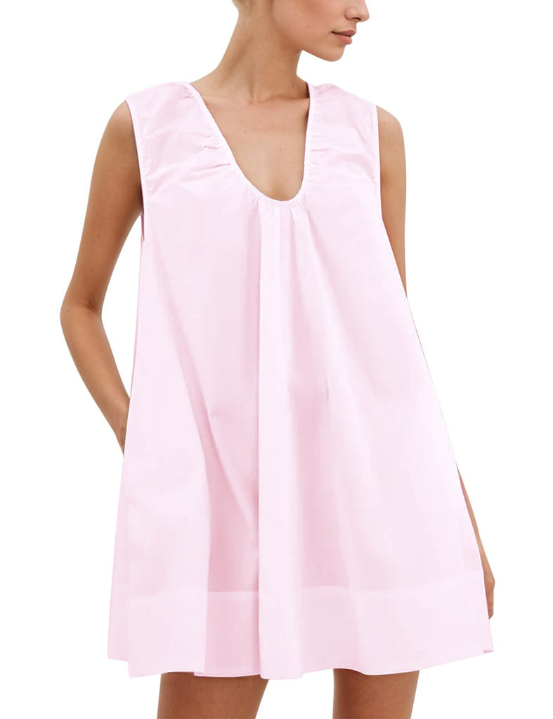 Damen Lässiges Sommerkleid mit Rüschen-Ausschnitt WW