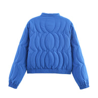 Damen Steppjacke mit floralem Design und elastischen Ärmeln WW