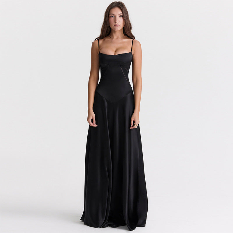 Damen Abendkleid mit figurbetontem Schnitt und elegantem Satin-Finish WW