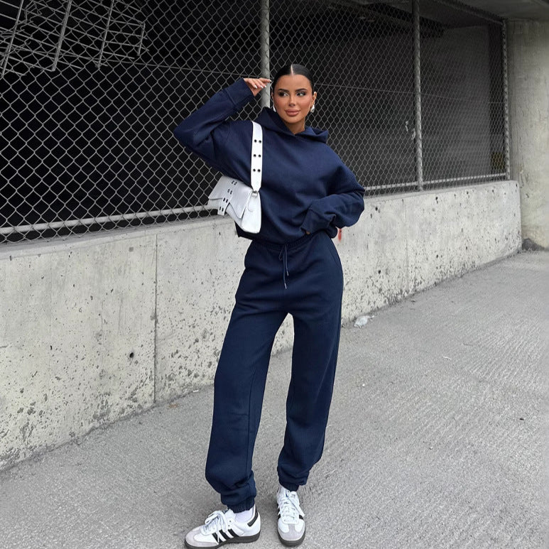 Damen bequeme und stylische Sport-Hoodie-Kombination WW