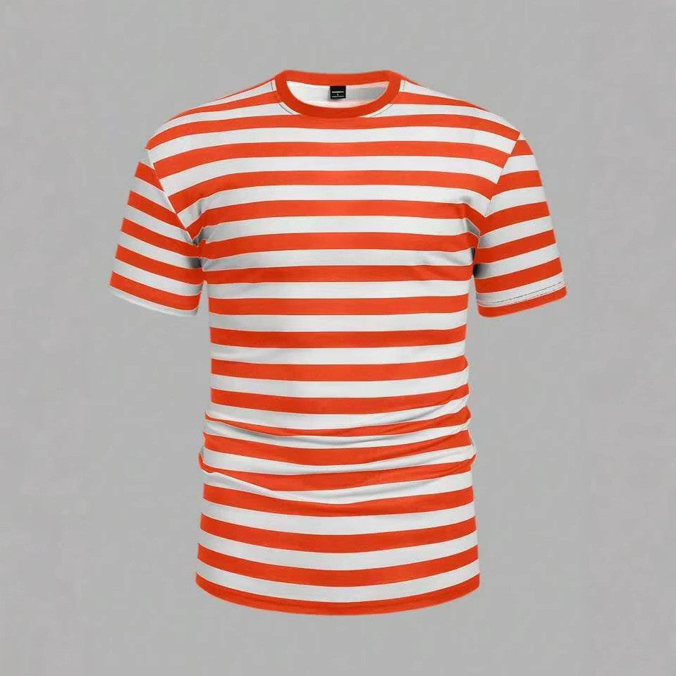 Herren Freizeit T-Shirt mit auffälligen Streifen W&W Mode
