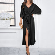 Damen Maxikleid mit eleganter Silhouette und hohen Schlitzen WW
